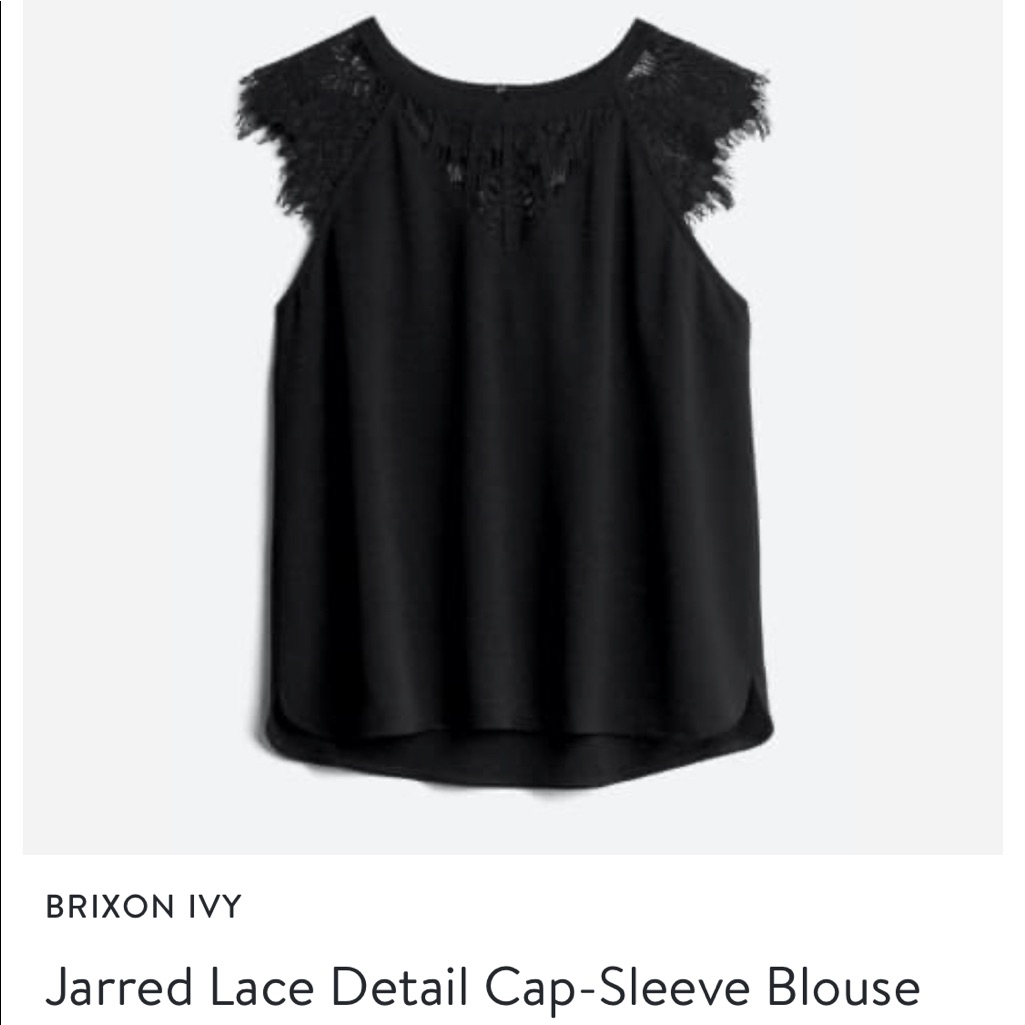 Brixon Ivy Jarred Lace Detail Cap-Sleeve Blouse